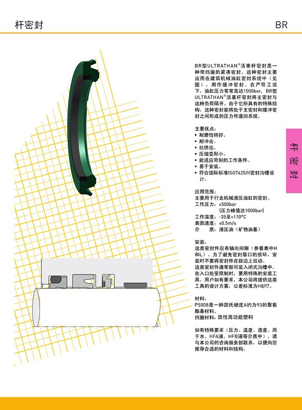 派克BR活塞桿密封