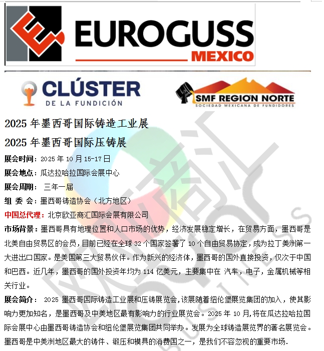 2025年墨西哥國際鑄造工業展 2025年墨西哥國際壓鑄展