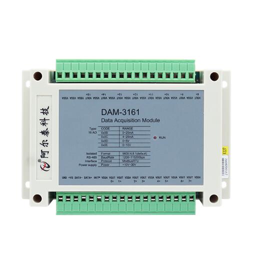 0-5V電壓0-20mA電流模擬量輸出模塊ModbusRTU協議DAM-3161