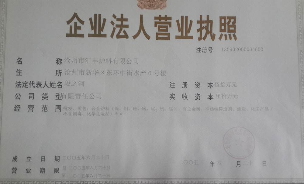 滄州市匯豐爐料有限公司