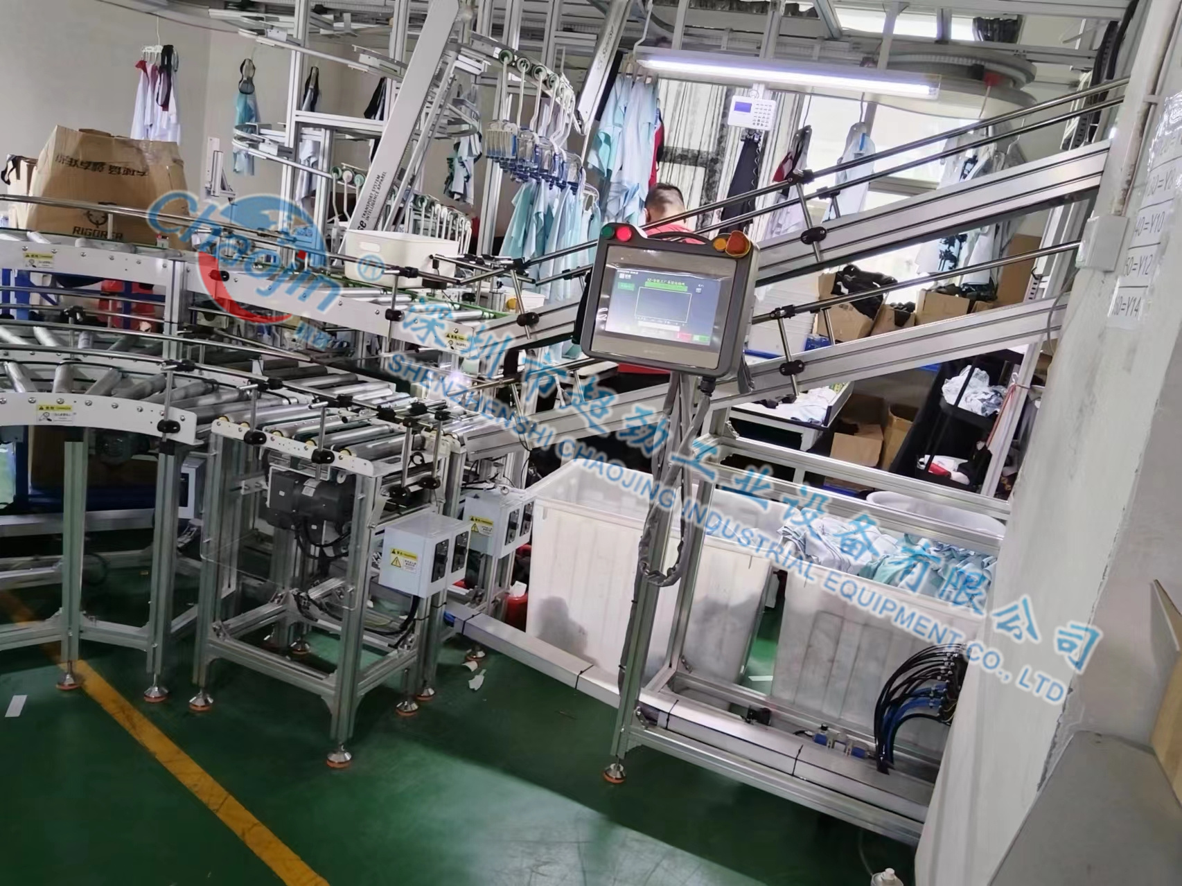 智能吊掛機服裝生產線 制衣廠流水線生產制造 制衣廠自動化流水線