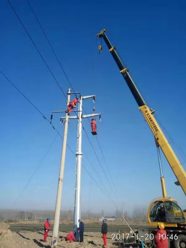 河北鋼制電桿地腳螺栓電力鋼管塔電力鋼桿生產廠家