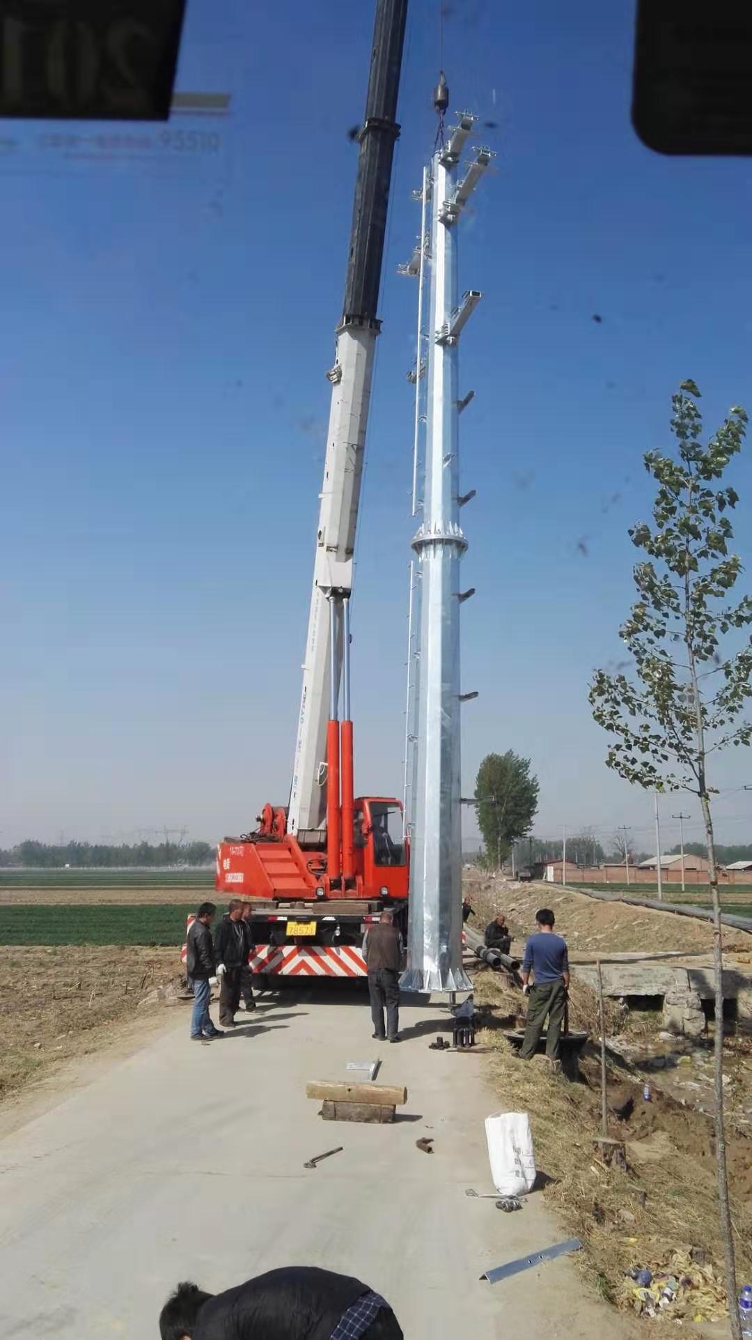 河北電力鋼桿電力鋼管桿地腳螺栓鋼制電桿電力鋼管塔