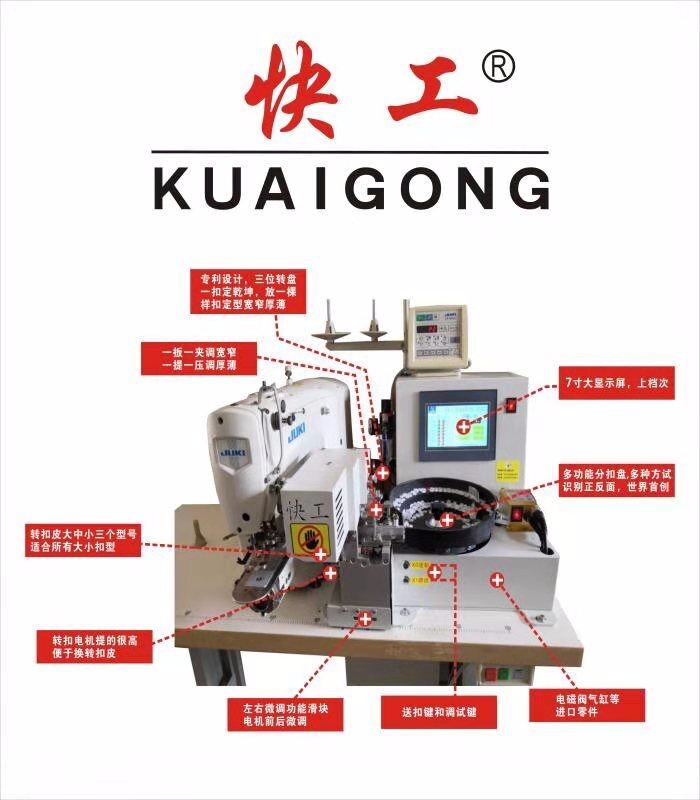 快工自動釘扣機廠家直銷自動送扣裝置扣子專用機工業釘扣機