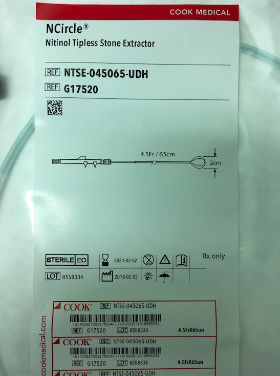 鎳鈦合金取石籃 無頭取石籃 美國庫克 COOK