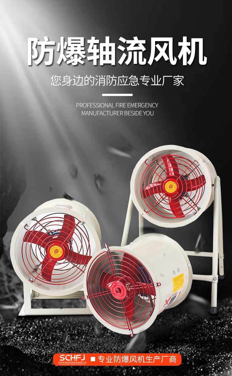 思誠CBF工業排風機軸流風扇220v380V管道式 防爆風機
