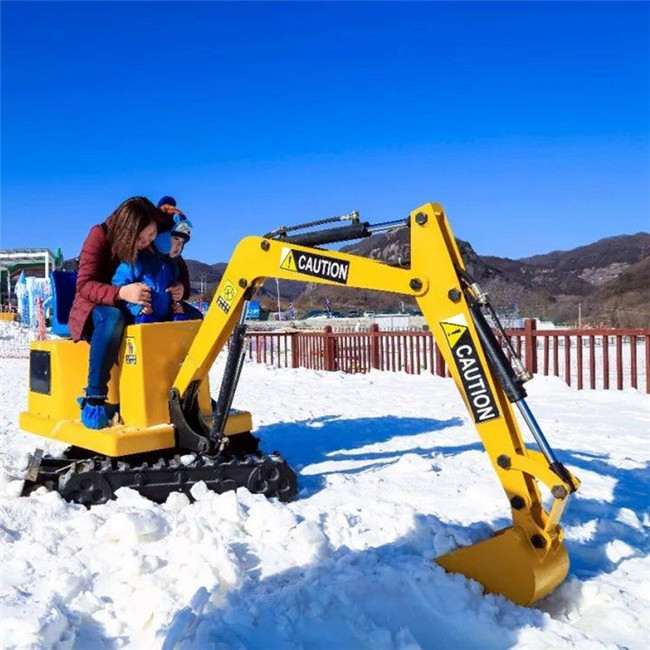 兒童電動挖掘機 90度機械擺臂戲雪樂園挖雪 固定式掃碼投幣操縱