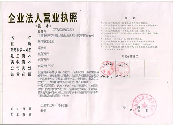 中國重汽集團(tuán)梁山四通