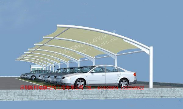 膜結構充電樁 電動汽車充電樁棚 汽車張拉膜車棚 電車膜結構雨棚