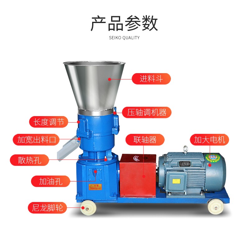 飼料顆粒機(jī) 雞鴨牛羊豬兔魚 中大小型造粒機(jī) 干進(jìn)干出平模顆粒機(jī)
