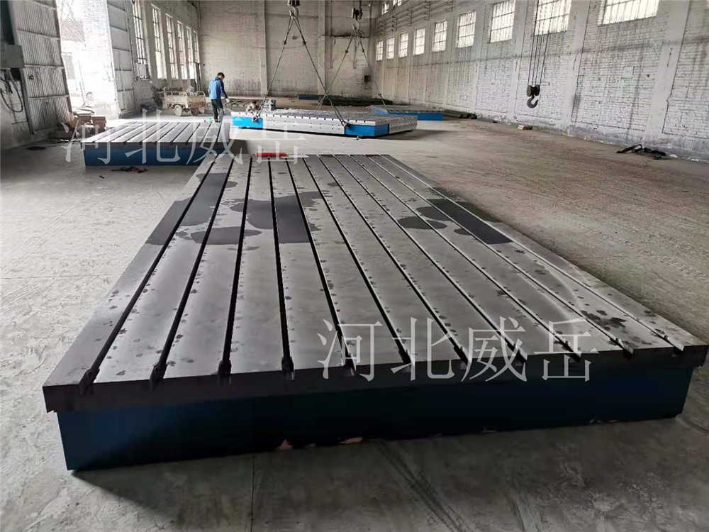 泊頭量具T型槽測試平臺大噸位成品件 標準鑄鐵平臺外沿厚100