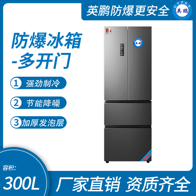 中山英鵬特種工業(yè)-醫(yī)用-實驗室-化工防爆多開門冰箱十字對開門300L