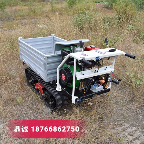 重慶柴油履帶式山地爬山虎 自走式農用運輸車 液壓自卸履帶翻斗車 水田轉運機