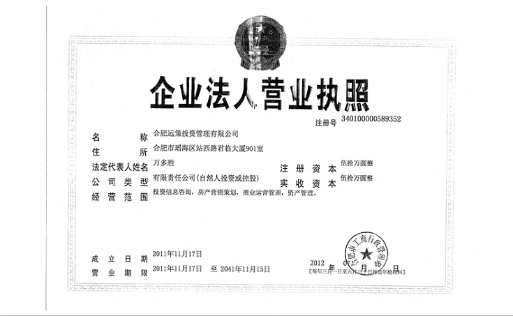 合肥遠(yuǎn)策投資管理有限公司